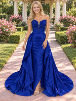 Strapless Sequin Prom Dress 