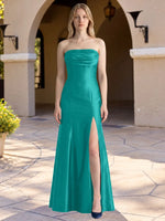 Strapless Ruched Bodice Prom Dress 