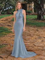 Silk-like Bridesmaid Dress with 3D Floral 