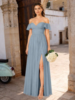 Chiffon Bridesmaid Dress with Cap Sleeves 