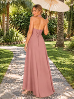 Ruched Halter Bridesmaid Dress 