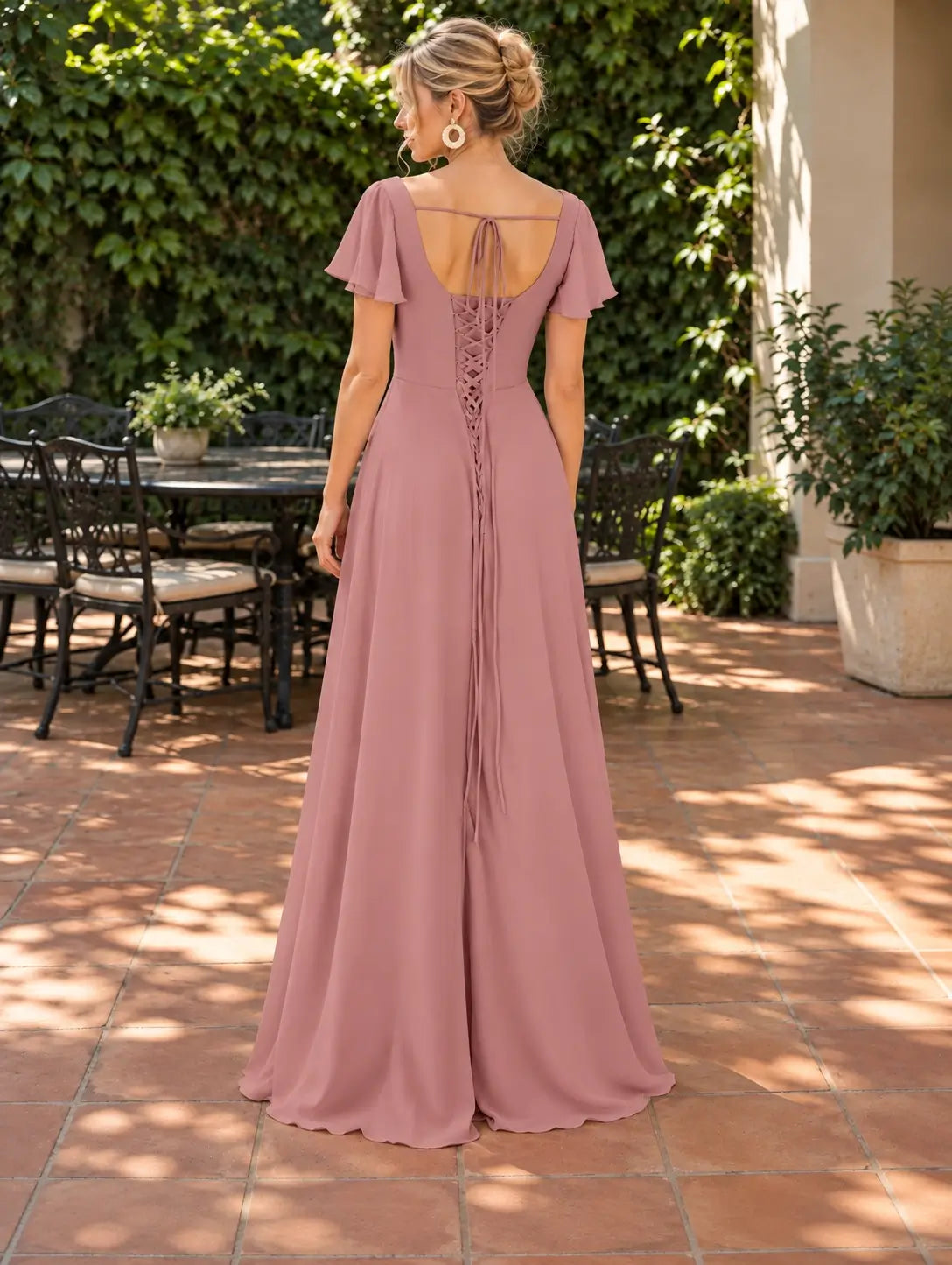 Flutter Sleeves Bridesmaid Dress 