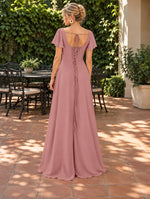 Flutter Sleeves Bridesmaid Dress 