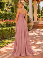 Spaghetti Asymmetrical Bridesmaid Dress 