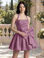 Halter Oversized Bow Mini Dress 