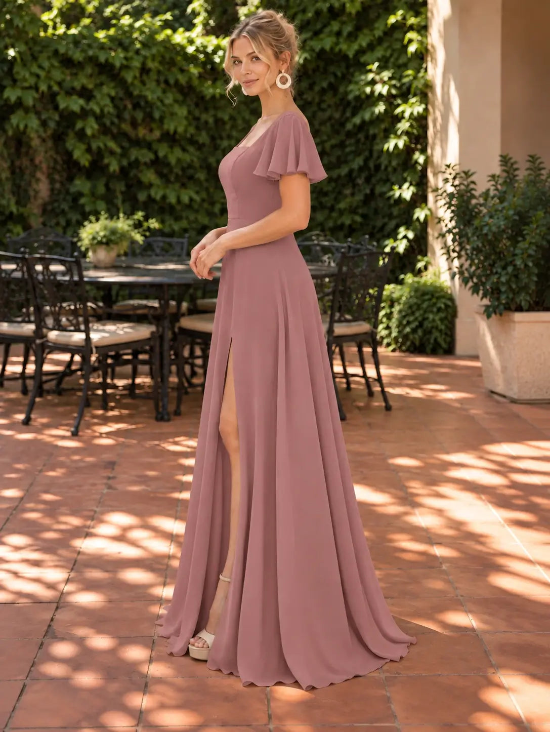 Flutter Sleeves Bridesmaid Dress 