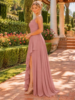 Spaghetti Asymmetrical Bridesmaid Dress 