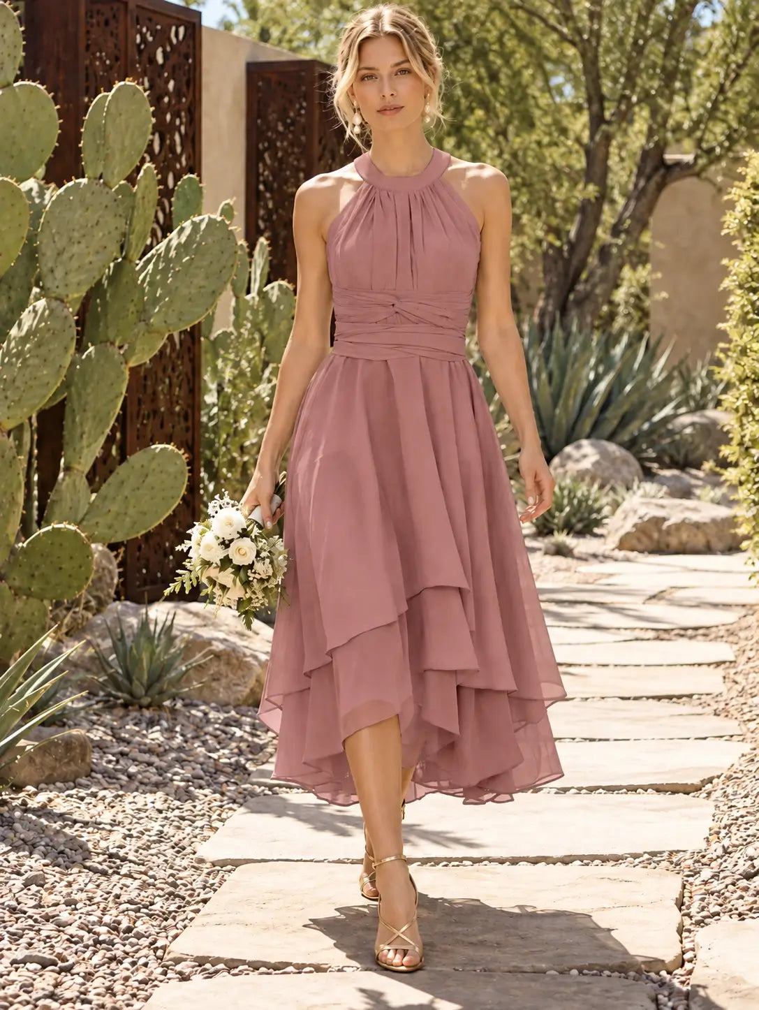 Halter Bridesmaid Dress 