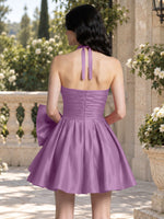 Halter Oversized Bow Mini Dress 