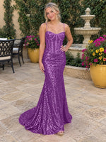 Spaghetti Sheath Prom Dress 