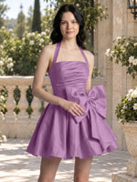 Halter Oversized Bow Mini Dress 