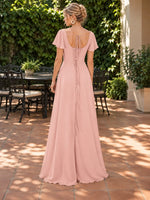 Flutter Sleeves Bridesmaid Dress 