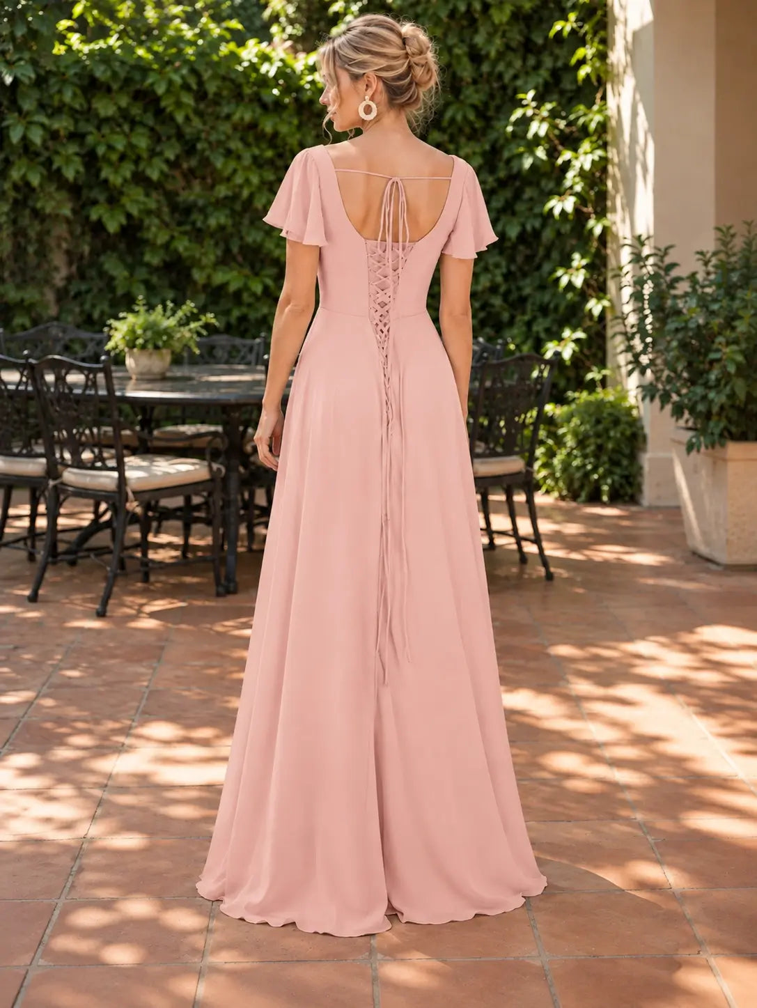 Flutter Sleeves Bridesmaid Dress 