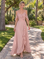 Flowy Spaghetti Bridesmaid Dress 