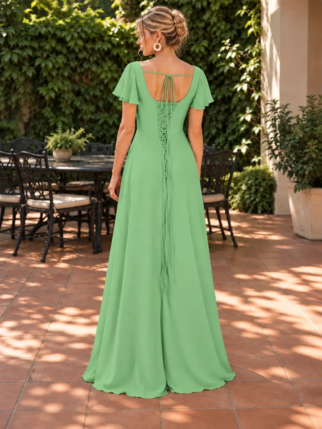 Flutter Sleeves Bridesmaid Dress 