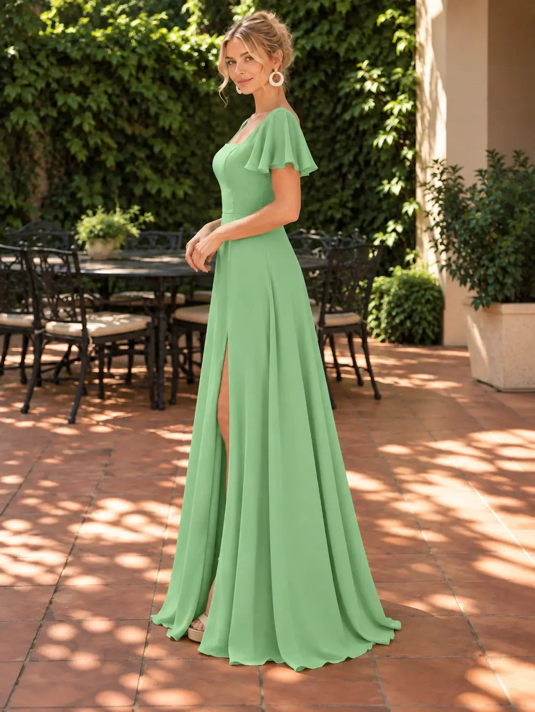 Flutter Sleeves Bridesmaid Dress 