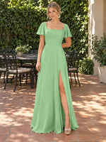 Flutter Sleeves Bridesmaid Dress 