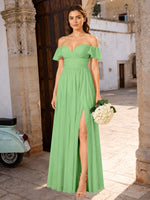 Chiffon Bridesmaid Dress with Cap Sleeves 