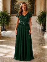 Short Sleeves Chiffon Dress 
