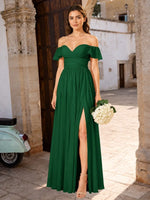 Chiffon Bridesmaid Dress with Cap Sleeves 