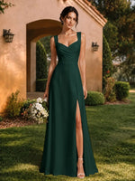 Sweetheart Neckline Bridesmaid Dress with Wide Straps