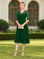 A-line Mother of the Bride Dress with Lace Sleeves 