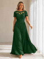 Illusion Applique Chiffon Dress 