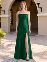Strapless Ruched Bodice Prom Dress 