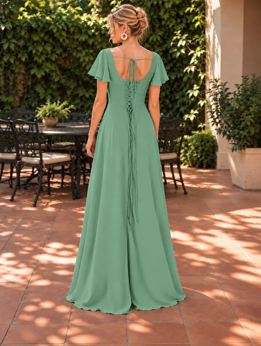 Flutter Sleeves Bridesmaid Dress 