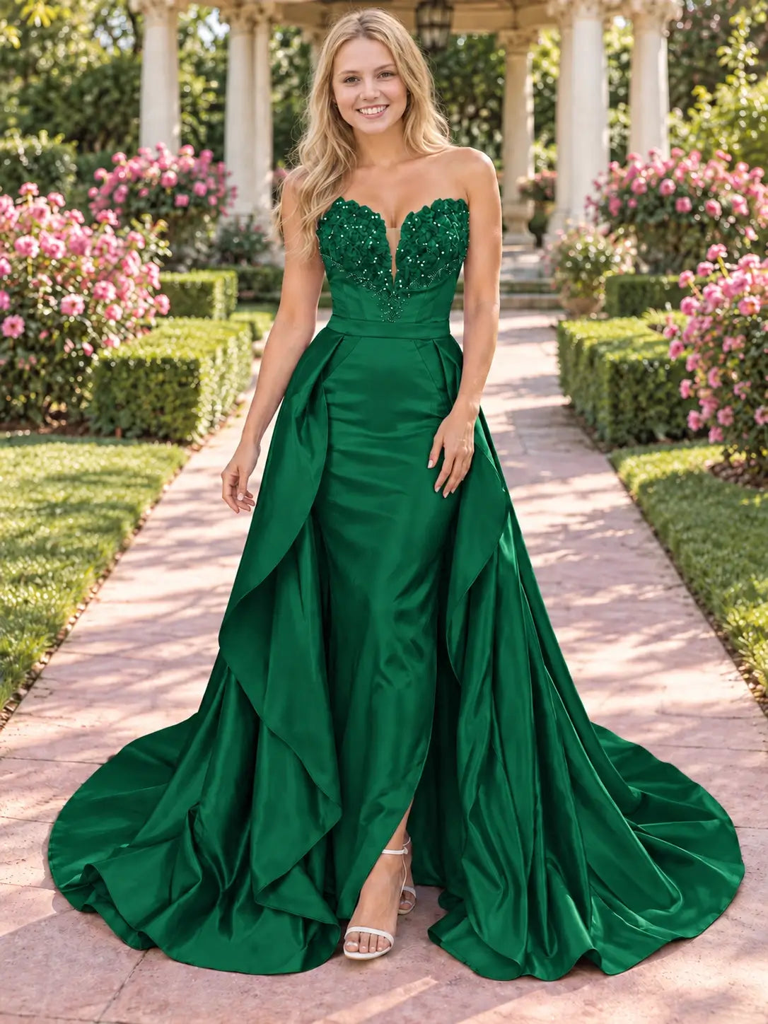 Strapless Sequin Prom Dress 