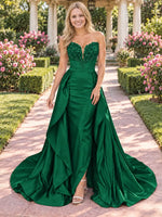 Strapless Sequin Prom Dress 