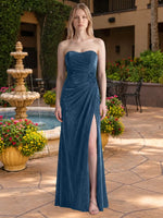 Velvet Prom Dress with Beaded Applique 