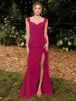 Chiffon Bridesmaid Dress with Ruffle Straps 