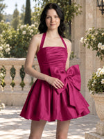 Halter Oversized Bow Mini Dress 