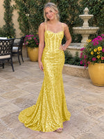 Spaghetti Sheath Prom Dress 