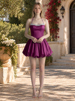 Beading Bubble Hem Mini Dress 