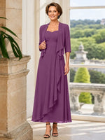 Two-piece Mother of the Bride Dress with Ruffle Design 