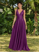 A-line Bridesmaid Dress with Cross-Over Bodice