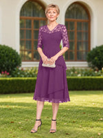 A-line Mother of the Bride Dress with Lace Sleeves 