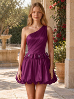 One-Shoulder Bow Mini Dress 