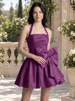 Halter Oversized Bow Mini Dress 