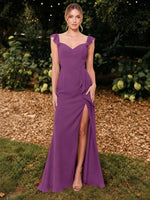 Chiffon Bridesmaid Dress with Ruffle Straps 