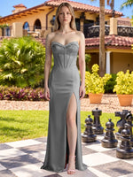Beaded High Slit Prom Dress 