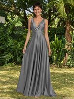 A-line Bridesmaid Dress with Cross-Over Bodice