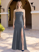 Strapless Ruched Bodice Prom Dress 