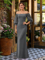 Mermaid Bridesmaid Dress with Puff Sleeves