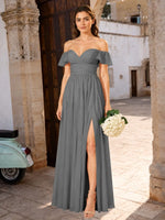 Chiffon Bridesmaid Dress with Cap Sleeves 