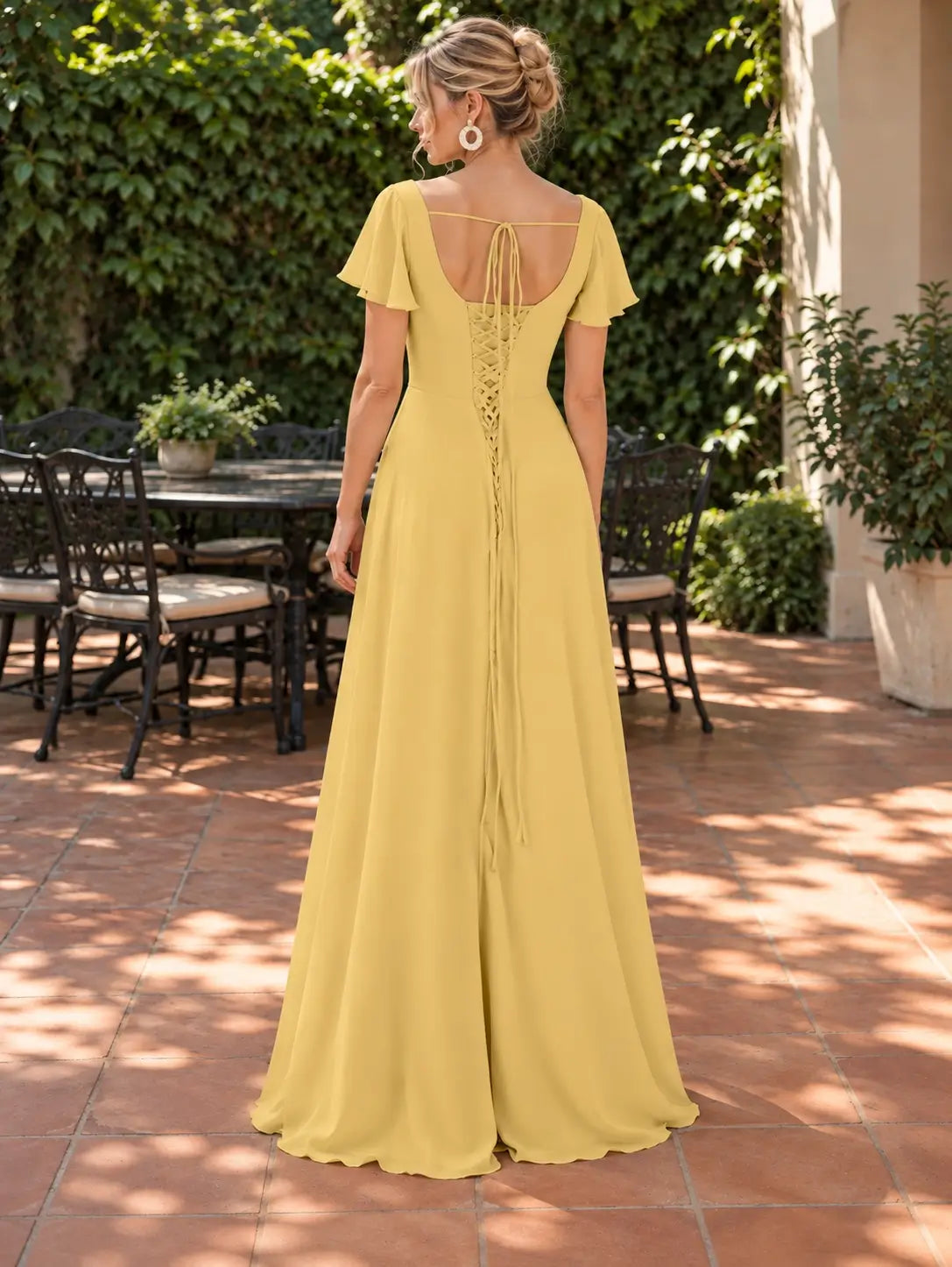 Flutter Sleeves Bridesmaid Dress 