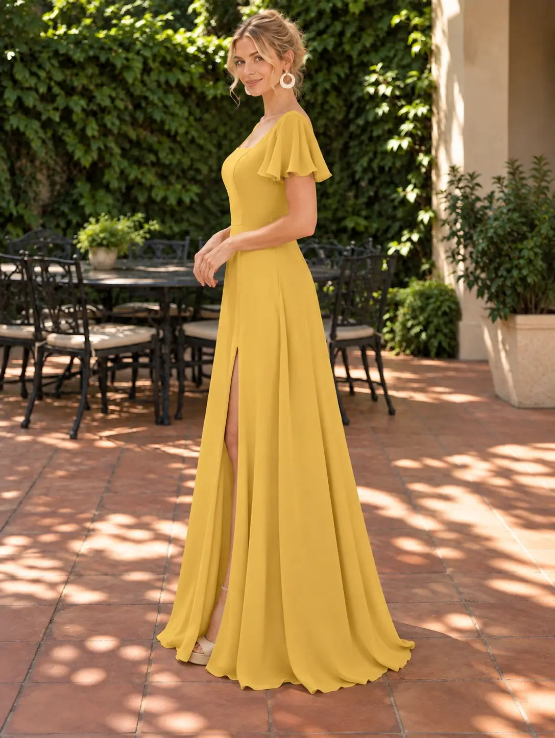 Flutter Sleeves Bridesmaid Dress 