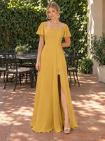 Flutter Sleeves Bridesmaid Dress 